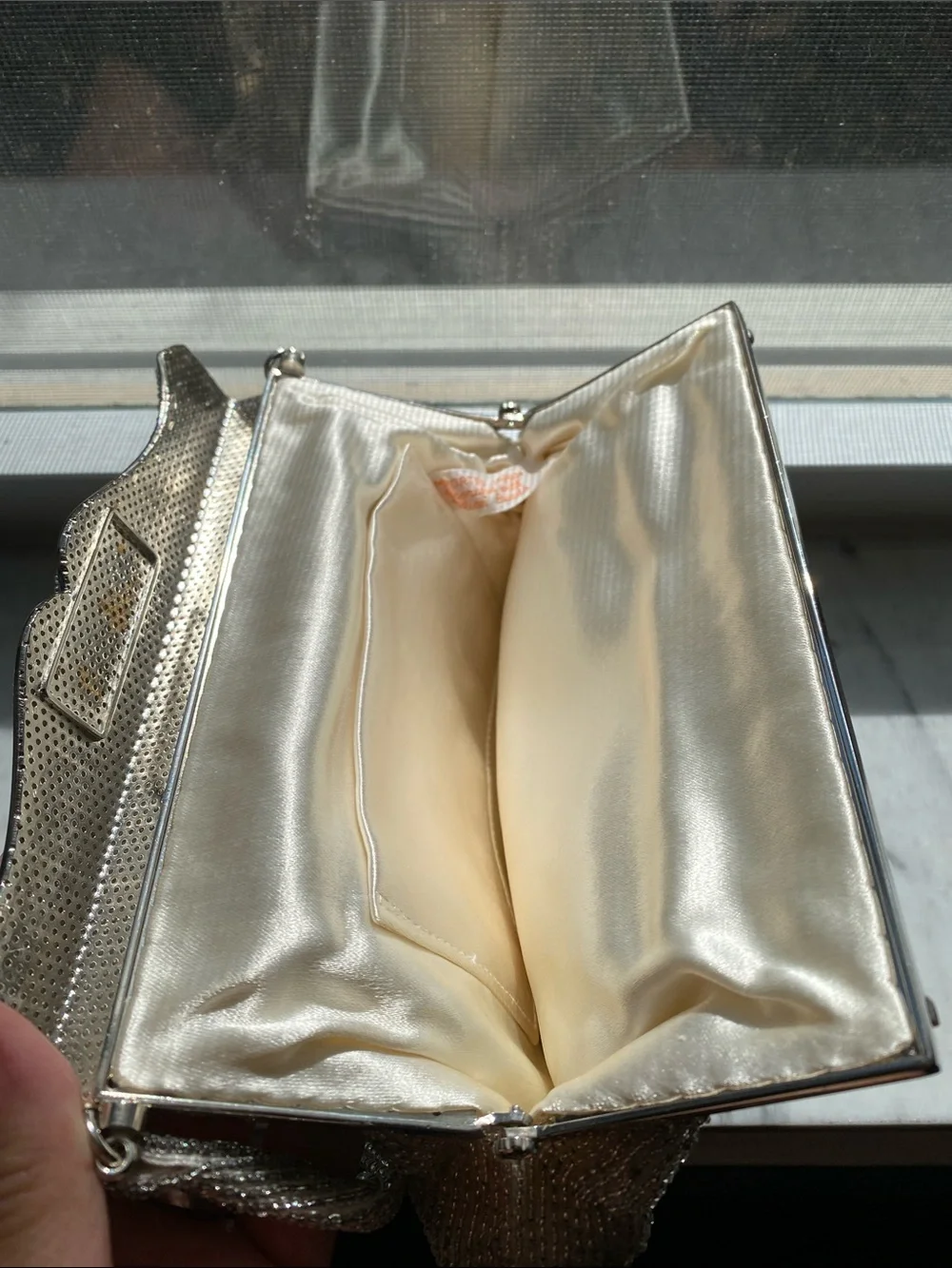 Vintage 1950’s /60’s Japan Italian Beaded Silver Evening Bag